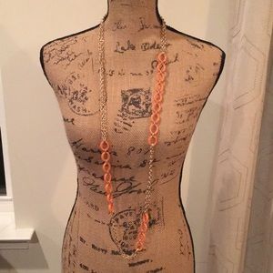 NWT gold and coral necklace
